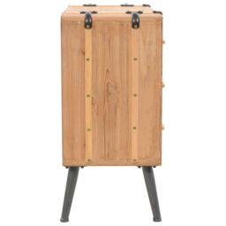 Berkfield Home Drawer Cabinet Solid Fir Wood 91x35x73 cm in Brown - Size: 91 x 35 x 73 cm - thumbnail 3