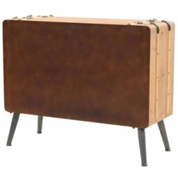 Berkfield Home Drawer Cabinet Solid Fir Wood 91x35x73 cm in Brown - Size: 91 x 35 x 73 cm - thumbnail 4