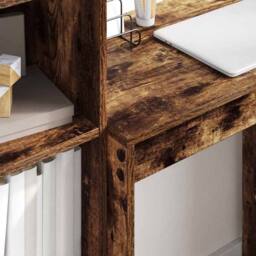 Berkfield Home Smoked Oak Writing Desk Smoked Oak MDF 70 x 40 x 76 cm Durable in Brown - thumbnail 4