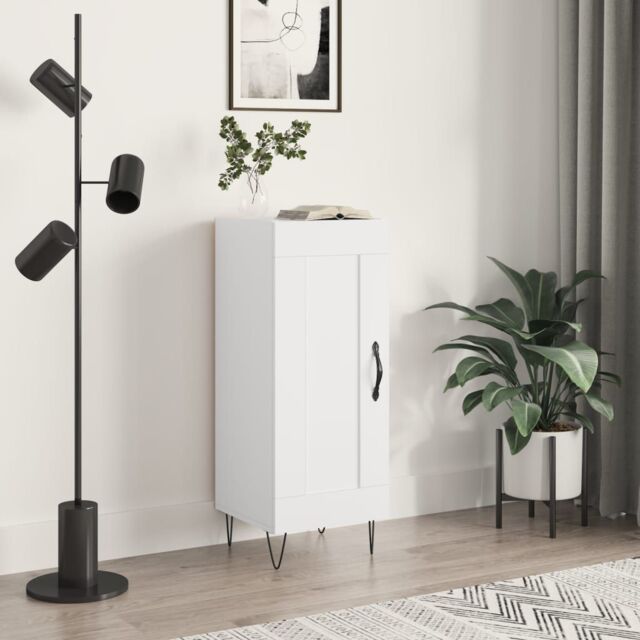 Berkfield Home Sideboard High Gloss White 34.5x34x90 cm Engineered Wood - image 1
