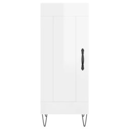 Berkfield Home Sideboard High Gloss White 34.5x34x90 cm Engineered Wood - thumbnail 5
