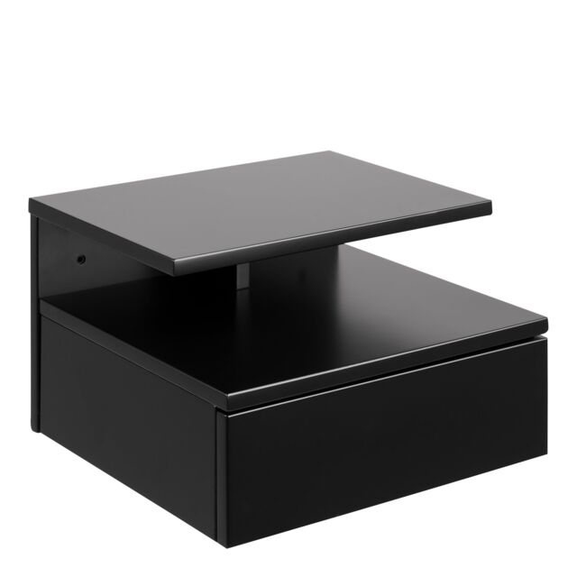 Furniture To Go Ashlan Bedside Table with 1 Drawer in Black - image 1