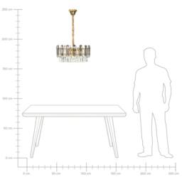 Wyld and Coco Brass Chandelier 48cm Glass Crystal Pendant Lamp in Gold - thumbnail 9