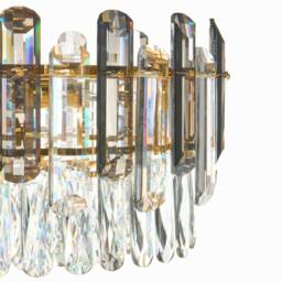 Wyld and Coco Brass Chandelier 48cm Glass Crystal Pendant Lamp in Gold - thumbnail 7