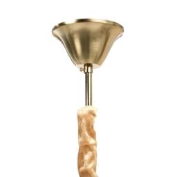 Wyld and Coco Brass Chandelier 48cm Glass Crystal Pendant Lamp in Gold - thumbnail 8
