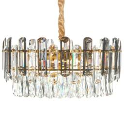 Wyld and Coco Brass Chandelier 48cm Glass Crystal Pendant Lamp in Gold - thumbnail 2