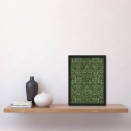 Artery8 William Morris Framed Wall Art Print Flower Garden Textile Pattern in Green - Size: A4 - thumbnail 2