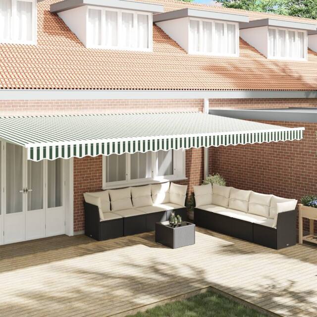 Berkfield Home Awning Valance for 6 m Frame Green & White 5.8 x 0.2 m - image 1