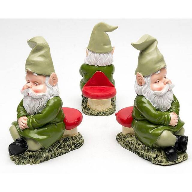 Jardinopia Sleeping Gnome Plant Pot Feet - Set of 3 in Green - image 1