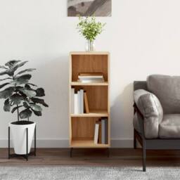 Berkfield Home Sideboard Sonoma Oak 34.5x32.5x90 cm Engineered Wood in Light Oak - thumbnail 2