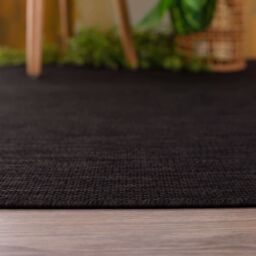 THE RUGS Outdoor Indoor Plain Garden Patio Rug Weather Resistant Jet Washable in Black - Size: 80 cm x 150 cm - thumbnail 5