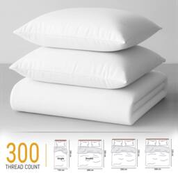 Grace 100% Egptian Cotton Duvet Cover Set with Matching Pillowcases in White - Size: Double - thumbnail 3