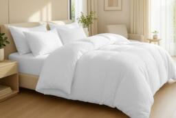 Grace 100% Egptian Cotton Duvet Cover Set with Matching Pillowcases in White - Size: Double - thumbnail 7