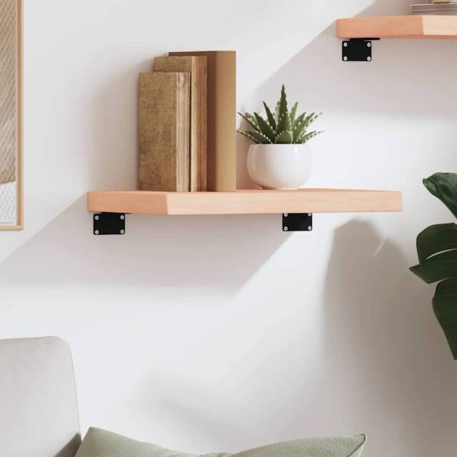 Berkfield Home Wall Shelf 40x30x(2-4) cm Untreated Solid Wood Oak in Light Brown - image 1