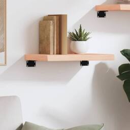 Berkfield Home Wall Shelf 40x30x(2-4) cm Untreated Solid Wood Oak in Light Brown - thumbnail 1