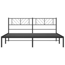 Berkfield Home Metal Bed Frame with Headboard Black 193x203 cm - thumbnail 6