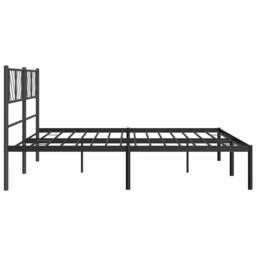 Berkfield Home Metal Bed Frame with Headboard Black 193x203 cm - thumbnail 7