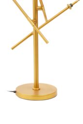 Orsina Luxe Brass Finish Table Lamp, Three Bulb Table Light With Glass Spherical Shades, Metal & Glass Table Lamp in Gold - thumbnail 3