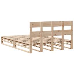 Berkfield Home Bed Frame without Mattress 160x200 cm Solid Wood Pine in Natural - thumbnail 8