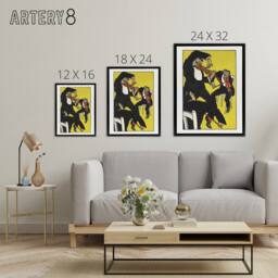 "Artery8 Musicians Between 3 & 4 in the Morning Jung Framed Canvas Wall Art in Yellow - Size: W12"" x H16""" - thumbnail 4