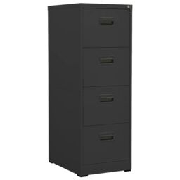 Berkfield Home Filing Cabinet Anthracite 46x62x133 cm Steel in Black - Size: 46 x 62 x 133 cm - thumbnail 1