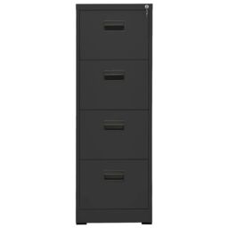Berkfield Home Filing Cabinet Anthracite 46x62x133 cm Steel in Black - Size: 46 x 62 x 133 cm - thumbnail 2