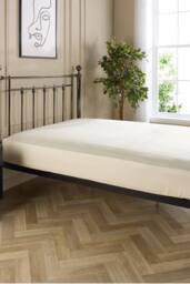 Hotel Pure Luxury 5 Star Fitted Sheet in Cream - Size: Single Fitted - thumbnail 2