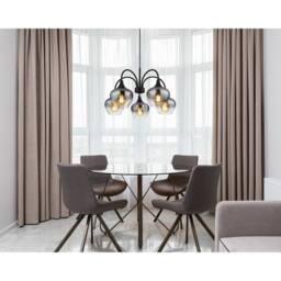 Netlighting Maxy Multi Arm Pendant Matt Black Smoke Glass Shade 5x E27 - thumbnail 4