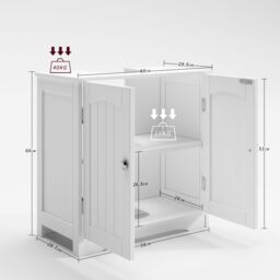 MCC Direct Undersink Bathroom Cabinet with shelves - Colarado in White - thumbnail 3