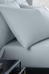 Serene 'Plain Dyed' Soft Touch Pair of Housewife Pillowcases in Duck Egg Blue - Size: Standard Pillow Case - thumbnail 1