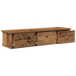 Berkfield Home Wall Cabinet Old Wood 88x26x18.5 cm Engineered Wood in Brown - thumbnail 5