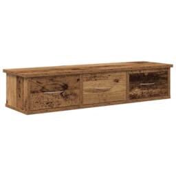 Berkfield Home Wall Cabinet Old Wood 88x26x18.5 cm Engineered Wood in Brown - thumbnail 3