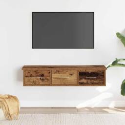 Berkfield Home Wall Cabinet Old Wood 88x26x18.5 cm Engineered Wood in Brown - thumbnail 2