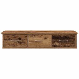 Berkfield Home Wall Cabinet Old Wood 88x26x18.5 cm Engineered Wood in Brown - thumbnail 4
