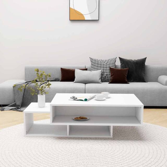 Berkfield Home Decorative Coffee Table White 105x55x32 cm Engineered Wood - Size: 105 x 55 x 32 cm - image 1