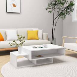 Berkfield Home Decorative Coffee Table White 105x55x32 cm Engineered Wood - Size: 105 x 55 x 32 cm - thumbnail 2