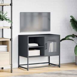 Berkfield Home TV Cabinet Anthracite 68x39x60.5 cm Steel in Dark Grey - thumbnail 4