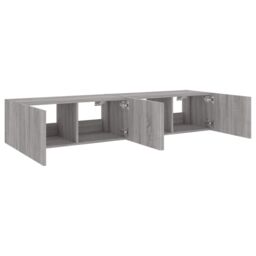 Berkfield Home TV Wall Cabinets with LED Lights 2 pcs Grey Sonoma 80x35x31 cm - Size: 80 x 35 x 31 cm - thumbnail 8