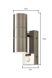 BHS Lighting Jared Steel Outdoor Wall Light with Sensor in Metallic Silver - thumbnail 5