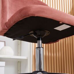 FURNITURE ONE Office Chair, Padded Armless Swivel Desk Chair with Chrome Base - 1PCS in Pink - Size: 1 Pack - thumbnail 4