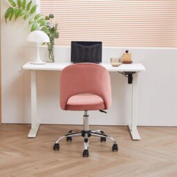 FURNITURE ONE Office Chair, Padded Armless Swivel Desk Chair with Chrome Base - 1PCS in Pink - Size: 1 Pack - thumbnail 8