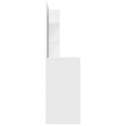 Berkfield Home Dressing Table with Mirror High Gloss White 74.5x40x141 cm - thumbnail 8