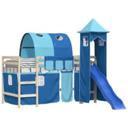 Berkfield Home Durable Curtains for Loft Bed with Tunnel & Tower Blue - thumbnail 4