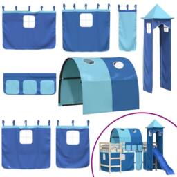 Berkfield Home Durable Curtains for Loft Bed with Tunnel & Tower Blue - thumbnail 3