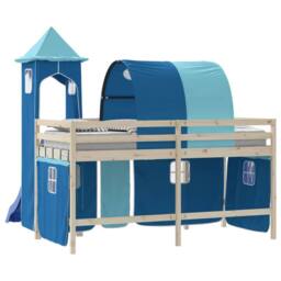 Berkfield Home Durable Curtains for Loft Bed with Tunnel & Tower Blue - thumbnail 7