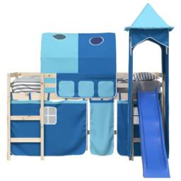 Berkfield Home Durable Curtains for Loft Bed with Tunnel & Tower Blue - thumbnail 5
