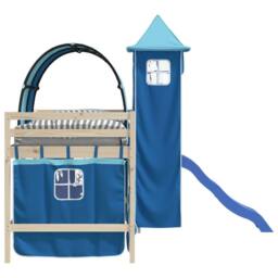 Berkfield Home Durable Curtains for Loft Bed with Tunnel & Tower Blue - thumbnail 6