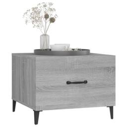 Berkfield Home Coffee Table with Metal Legs Grey Sonoma 50x50x40 cm - Size: 50 x 50 x 40 cm - thumbnail 4