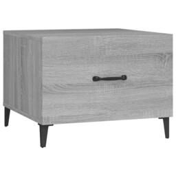 Berkfield Home Coffee Table with Metal Legs Grey Sonoma 50x50x40 cm - Size: 50 x 50 x 40 cm - thumbnail 1