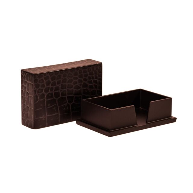 Posh Trading Company Chelsea Business Card Holder Vintage Croc in Brown - image 1